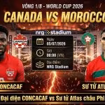Nhận định Canada vs Morocco vòng 1/8 World Cup 2026 chi tiết cùng chuyên gia Xoilac TV.