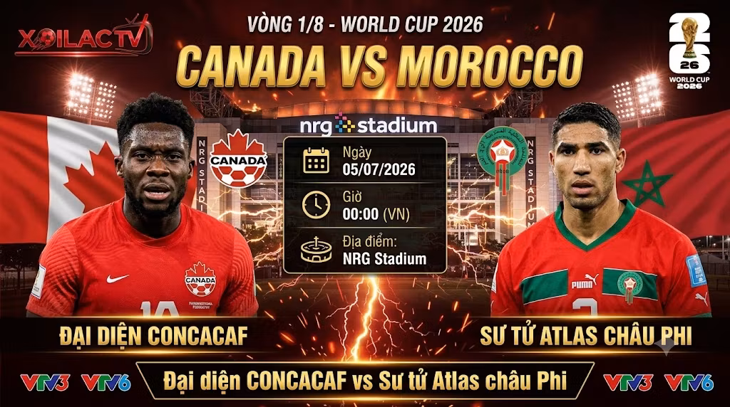 Nhận định Canada vs Morocco vòng 1/8 World Cup 2026 chi tiết cùng chuyên gia Xoilac TV.